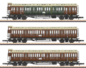German Prussian Car Set with 3 Compartment Cars