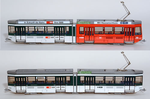 Navemo 22210001 - Swiss City of Zurich Intercity-Tram Electric Street Car Set Class Be 4/6 - 2028 & 2305 (motorized)