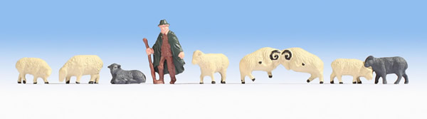 Noch 18210 - Shepherd and Sheep