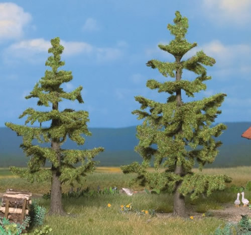 Noch 21830 - Spruce Trees, 2 pcs., 11 cm and 12,5 cm
