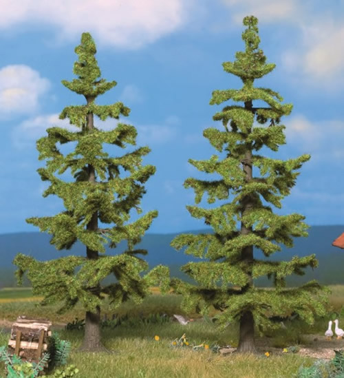 Noch 21831 - Spruce Trees, 2 pcs., 13 cm and 14,5 cm