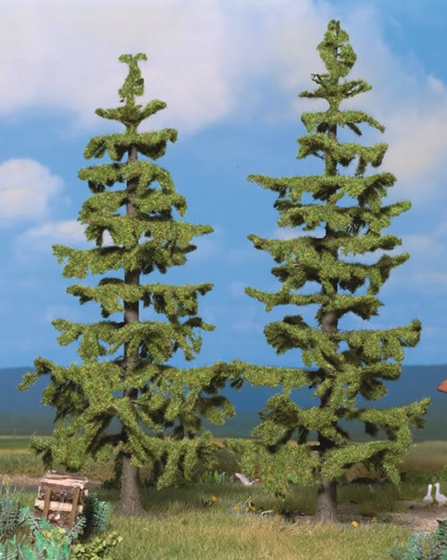 Noch 21832 - Spruce Trees, 2 pcs., 17 cm and 19 cm