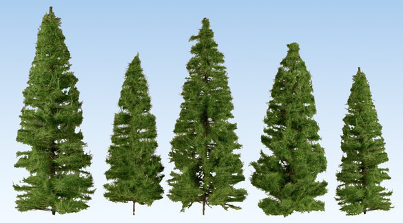 Noch 24500 - Fir Trees, dark green, 7 pieces, 7 – 14 cm high