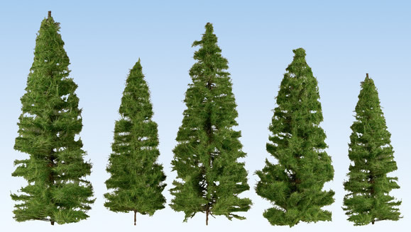 Noch 24520 - Fir Trees, dark green, 5 pieces, 14 – 20 cm high