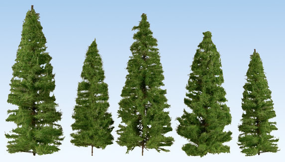 Noch 24530 - Fir Trees, dark green, 18 pieces, 14 – 20 cm high