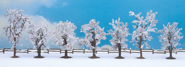 Noch 25075 - Winter trees, 7 pcs., approx 8 - 10 cm high