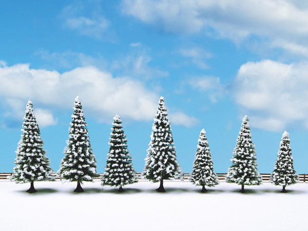 Noch 25087 - Snow Fir Trees, 7 pieces, 8 - 12 cm high
