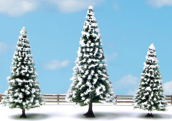 Noch 25234 - Snow Fir Trees, 3 pieces, 8 - 12 cm high