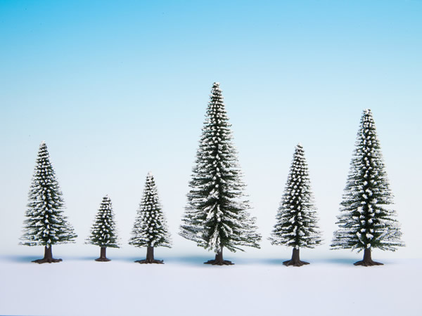 Noch 26928 - Snow Fir Trees, 10 pieces, 5 - 14 cm high