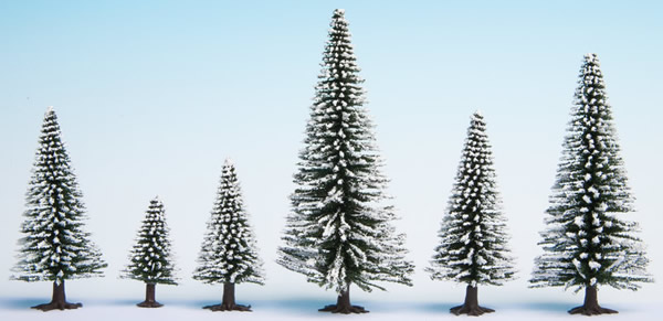 Noch 32828 - Snow Fir Trees, 25 pieces, 3.5 - 9 cm high