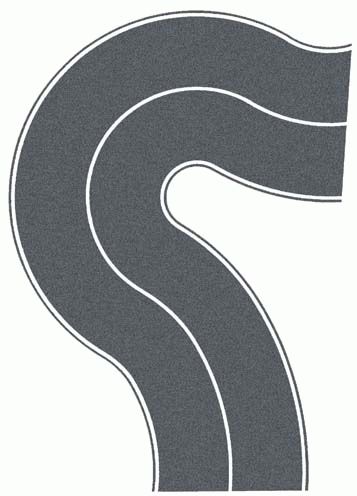 Noch 34204 - Federal Road grey, Curve, 2 pcs., each 4 cm wide