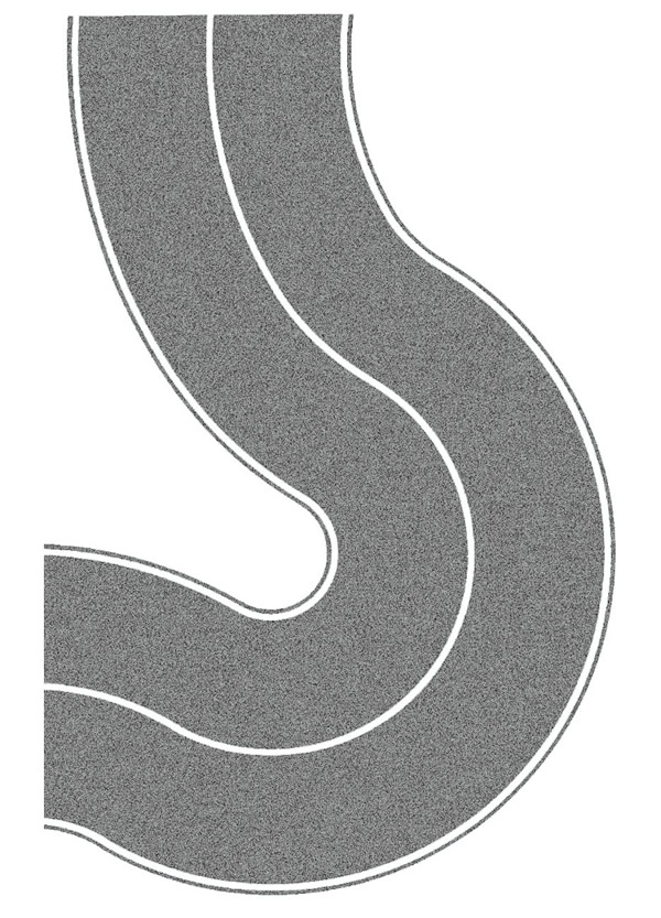 Noch 60710 - Country Road grey, Curve, 2 pcs., each 6,6 cm