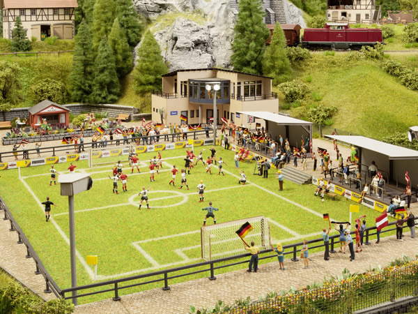 Noch 66830 - Football Pitch with Clubhouse, micro-sound Stand