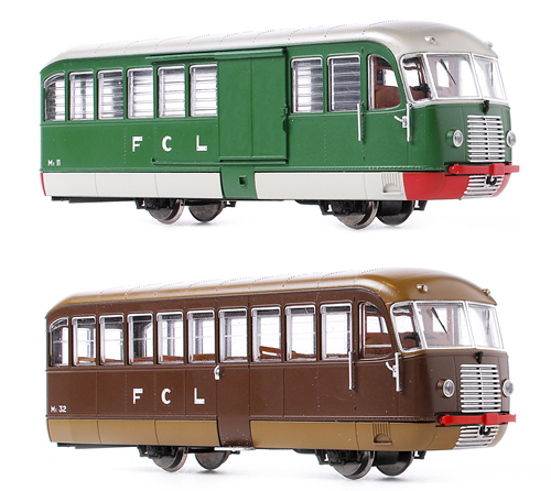 Oskar OSE1000 - Italian 2pc Railcar Set Emmina M1 32 & M1 11 (baggage)  FCL