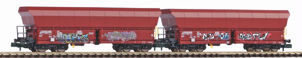 Piko 40716 - 2pc bulk goods wagon set Falns with graffiti OnRail