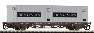 Piko 47705 - TT Flat w/2x 20 Container Deutrans DR IV