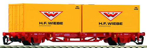 Piko 47708 - TT Flat w/2x 20 Container Wiebe DB VI