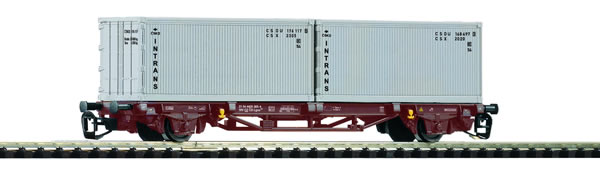 Piko 47724 - Container wagon of the CSD with 2x20 containers Intrans