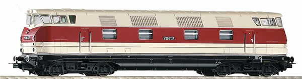 Piko 52572 - German Diesel Locomotive V 200 117 GFK of the DR - red/beige (DCC Sound Decoder) 
