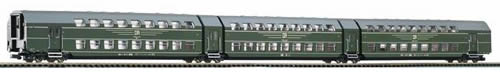Piko 53181 - Bi-Lev. Articulated 3-Unit Train DGB26 DR VI Green