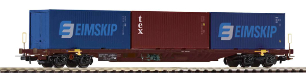 Piko 54687 - Dutch Sgnss Container Car w/ Three Container Load of the NS
