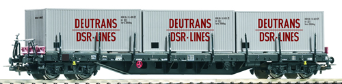 Piko 54829 - Flatcar w/3 Containers DSR DR IV