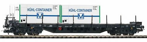 Piko 54836 - Flatcar Rgs3910 w/2 Reefer Containers DR IV