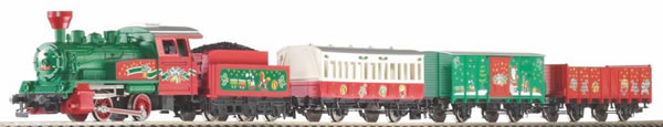 Piko 57081 - Christmas starter set steam locomotive with 3 carriages