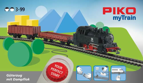 Piko 57092 - MyTrain Freight Train Starter Set with Steam Locomotive