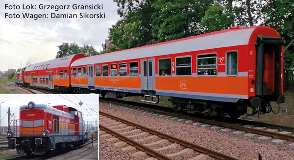 Piko 57114 - Polish Starter Set w/ Sm42 Diesel Locomotive & 2 Passenger Cars in Polregio Livery