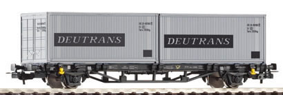 Piko 57747 - Flatcar w/2x Containers Deutrans DR IV