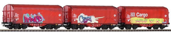 Piko 58354 - 3pc Tarp Car Set with Grafiti