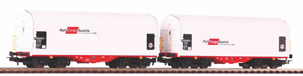 Piko 58365 - 2pc Sliding Tarpaulin Wagon Set Shimmns Rail Cargo Austria