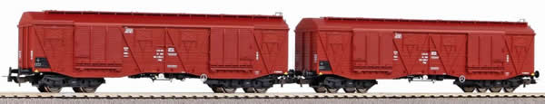 Piko 58376 - Set of 2 large freight wagons 401Ka Gags-t, PKP