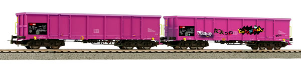 Piko 58393 - Set of 2 open freight cars Eaos mit Graffiti