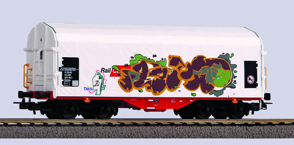 Piko 58982 - Sliding tarpaulin wagon of Rail Cargo Austria with Graffiti