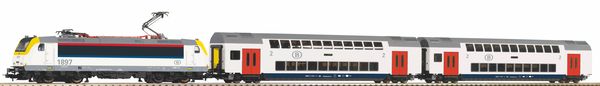 Piko 59108 - Digital Starter Set of the SNCB Rh E 186 w/2 Bilevel Cars