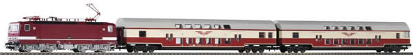 Piko 59117 - Starter Set - German Electric Locomotive BR 243 & 2 Passenger Cars of the DR (Sound)