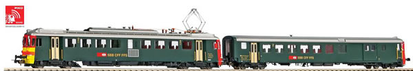 Piko 96837 - Swiss 2pc Rbe 4/4 Seetal railcars with control car (Sound)