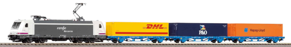 Piko 96900 - Spanish Starter Set with TRAXX Electric Locomotive & 3 Container Cars of RENFE