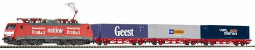 Piko 97908 - Dutch Starter Set Container Train 189 BR of the NS