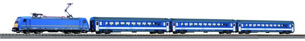 Piko 97938 - Hungarian H0 Starter set BR 185 MAV with 3 passenger cars and track with bedding