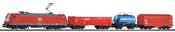 PIKO SmartControl® light set freight train BR 185 with 3 freight cars