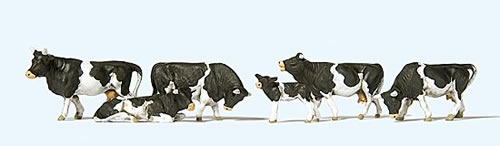 Preiser 10145 - Cows, spotted with black 