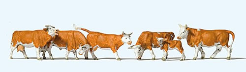Preiser 10146 - Cows, brown mottled