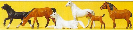 Preiser 10150 - Horses assorted        6/