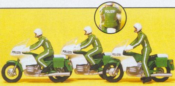 Preiser 10489 - Police On Motorcycles 3/