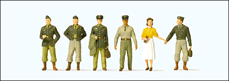 Preiser 10594 - US/NATO 1950s Figure Sets -- Soldiers pkg(6)