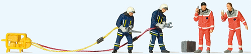 Preiser 10625 - Firemen. Rescue with shears and spreaders.  Paramedics