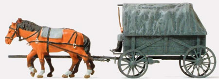 Preiser 16588 - Horse Drawn Wagon w/Horse